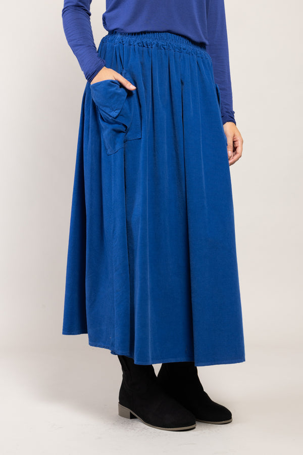 Jupe Vada Velours La Sélection Stocks du Marais — coloris Bleu (vue 3)