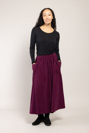 Jupe Vada Velours La Sélection Stocks du Marais — coloris Prune (vue 7)