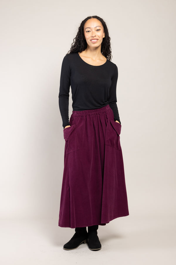 Jupe Vada Velours La Sélection Stocks du Marais — coloris Prune (vue 7)