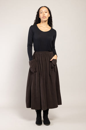 Jupe Vada Velours La Sélection Stocks du Marais — coloris Marron (vue 9)