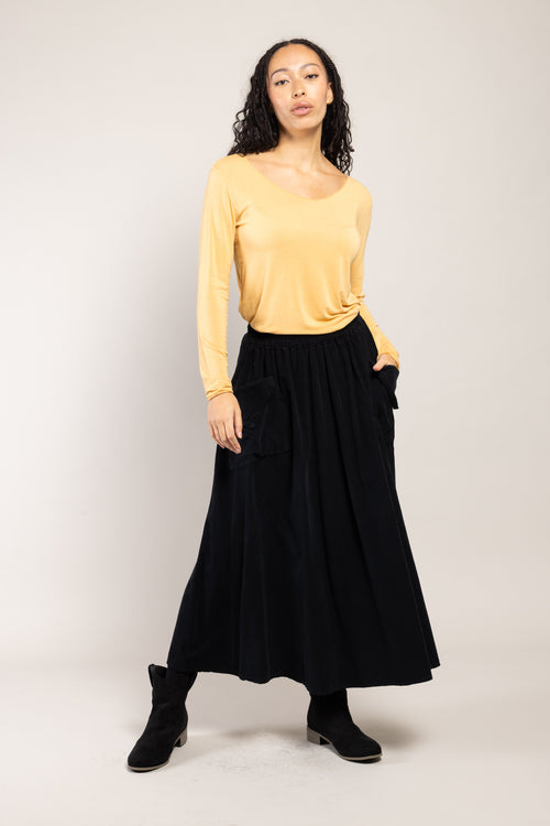 Jupe Vada Velours La Sélection Stocks du Marais — coloris Noir (vue 10)