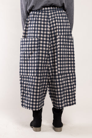 Pantalon Capsy vichy crinkle marine a.osher, vue de dos carreau vichy