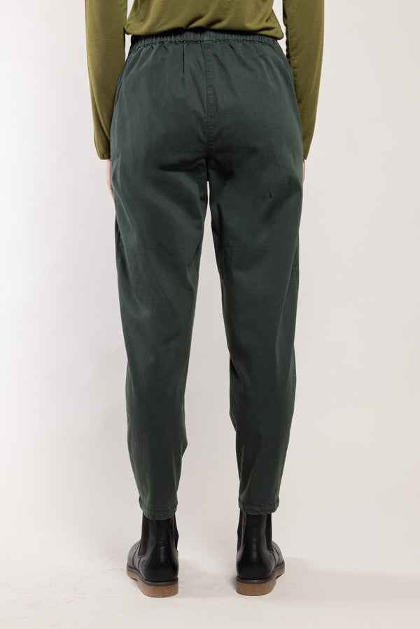 Pantalon Geishan Long Tencel émeraude Elemente Clemente, ceinture élastiquée au dos