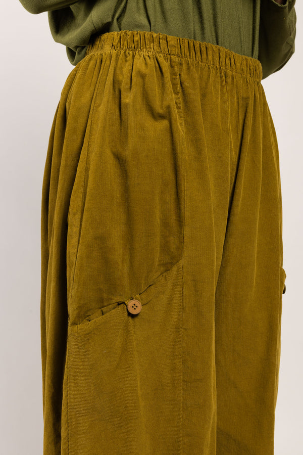 Pantalon Mazin Velours La Sélection Stocks du Marais — coloris Kiwi (vue 6)