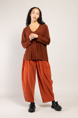 Pantalon Mazin Velours La Sélection Stocks du Marais — coloris Brique (vue 7)