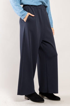 Pantalon Ponny Milano marine a.osher, poches côtés et taille élastiquée