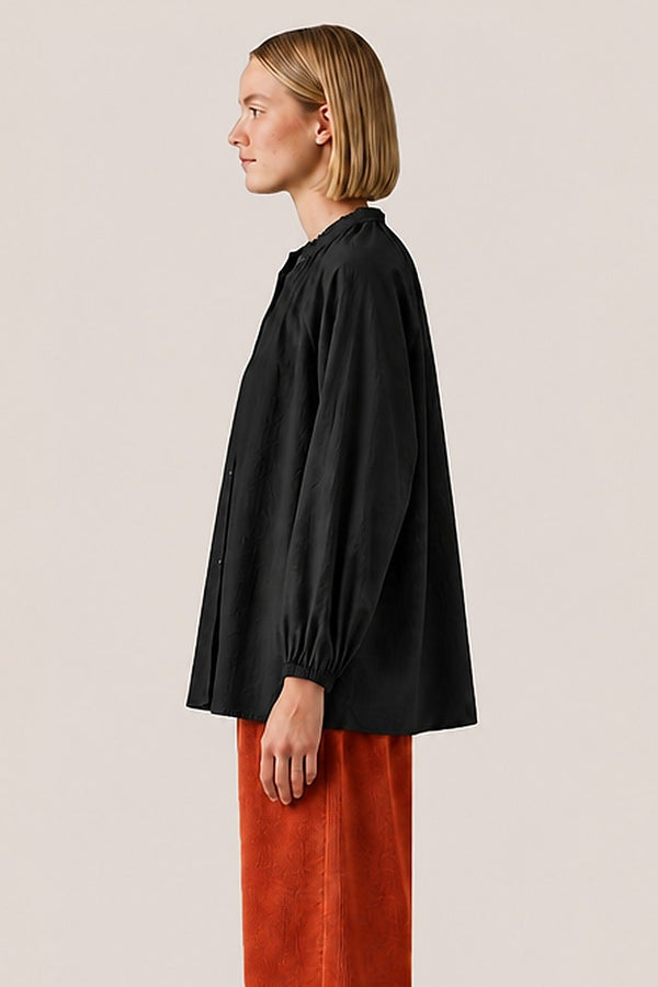Pantalon velours côtelé brique, vue de profil