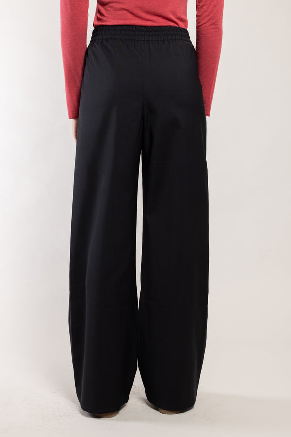 Pantalon Rundu laine écoresponsable noir Elemente Clemente, vue de dos