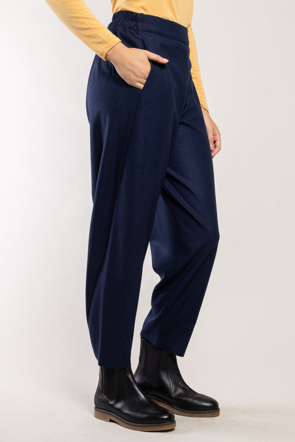 Pantalon Sipa laine écoresponsable saphir Elemente Clemente, poches côtés vue de profil
