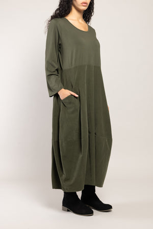 Robe Darcy Velours La Sélection Stocks du Marais — coloris Khaki (vue 3)