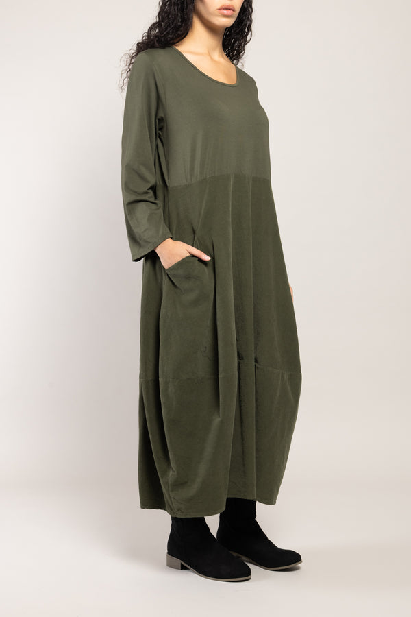 Robe Darcy Velours La Sélection Stocks du Marais — coloris Khaki (vue 3)