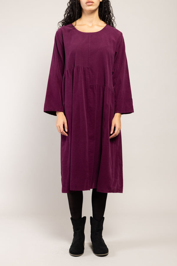 Robe Ira Velours La Sélection Stocks du Marais — coloris Prune (vue 2)