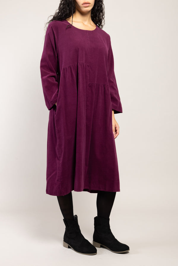 Robe Ira Velours La Sélection Stocks du Marais — coloris Prune (vue 3)