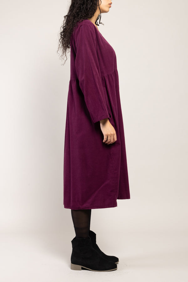 Robe Ira Velours La Sélection Stocks du Marais — coloris Prune (vue 4)