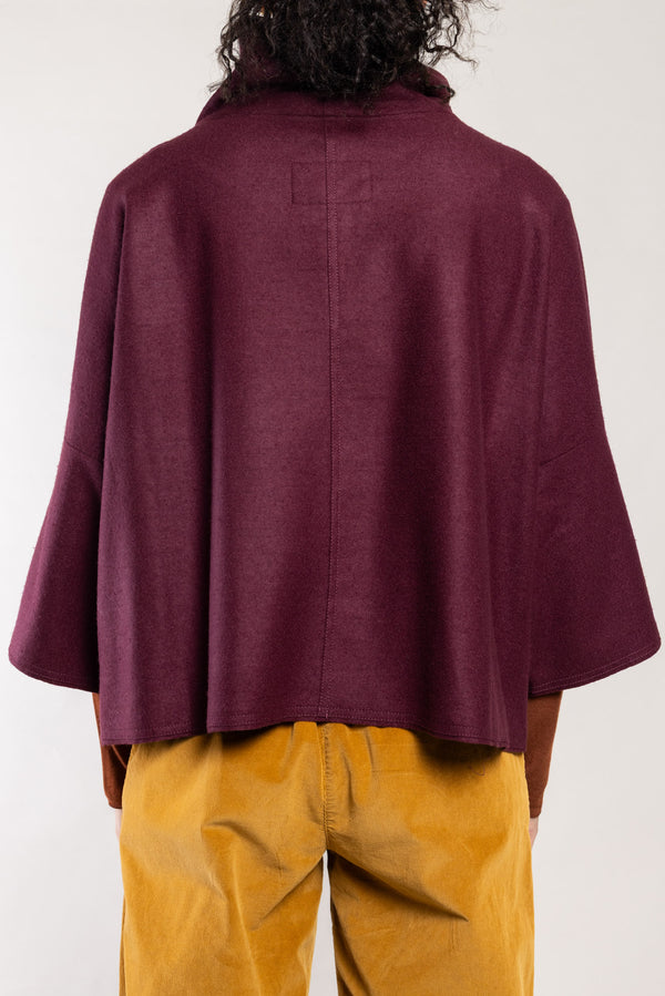 Top Dari laine écoresponsable grenat Elemente Clemente, vue de dos