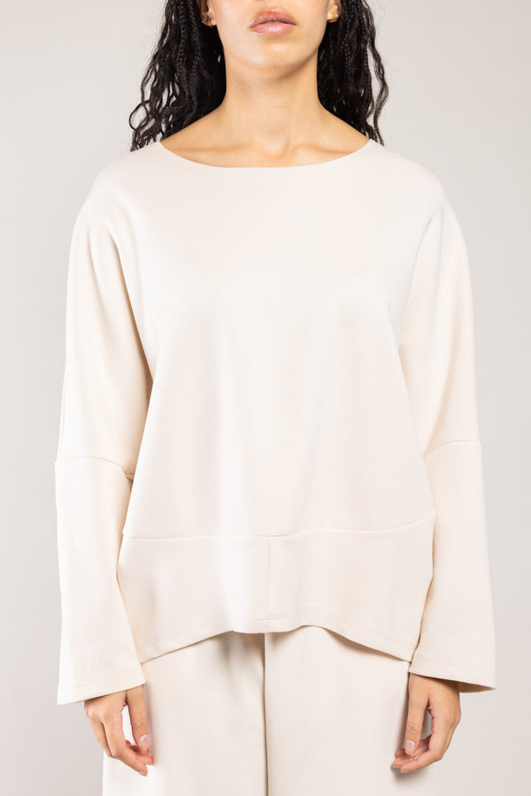 Top Maggy Milano écru a.osher, esprit sweat-shirt oversize, vue de face