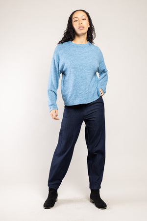 Top Nessy maille chinée bleu clair a.osher, maille fine et douce