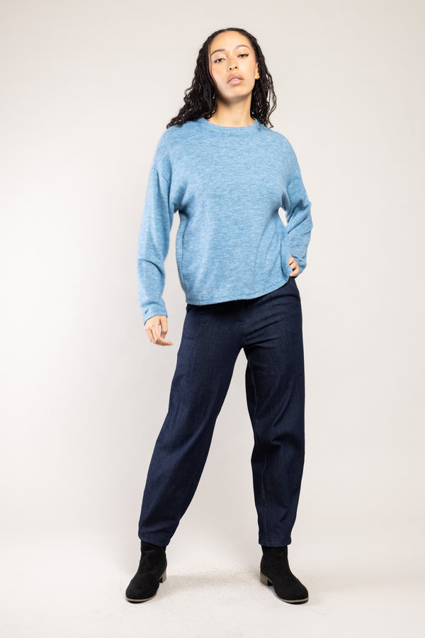 Top Nessy maille chinée bleu clair a.osher, maille fine et douce