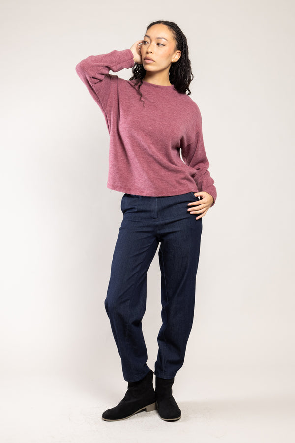 Top Nessy maille chinée bordeaux rosé a.osher, esprit sweat-shirt