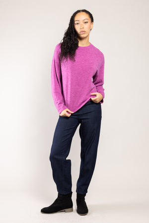 Top Nessy maille chinée fuchsia a.osher, maille fine chinée