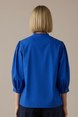 Chemise Dina Popeline La Sélection Stocks du Marais — chemise femme en popeline de coton bleu roi (vue dos)