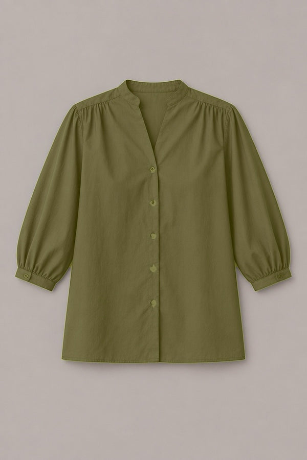 Chemise Dina Popeline — coloris Kaki