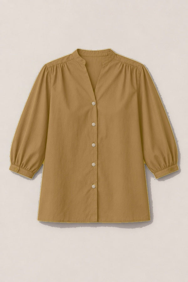 Chemise Dina Popeline — coloris Tabac