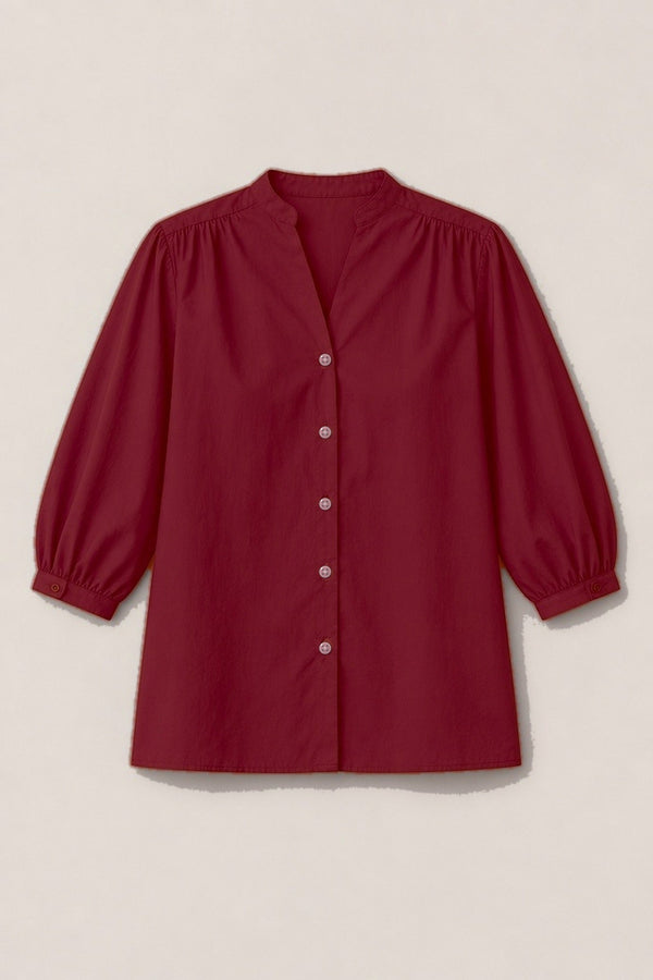 Chemise Dina Popeline — coloris Bordeaux