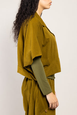 Veste Boléro Naga Velours La Sélection Stocks du Marais — coloris Kiwi (vue 3)