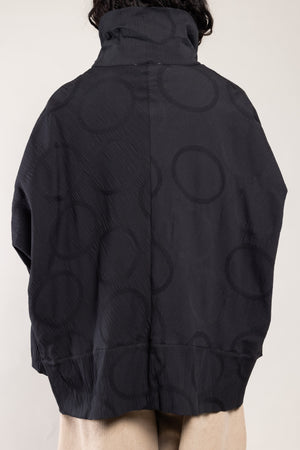 Veste Noby plissé dots noire a.osher, vue de dos motif de ronds ton sur ton