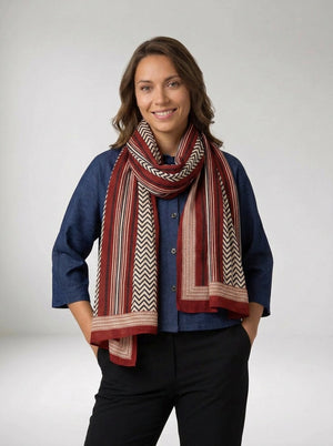 Foulard Nilesh Frise Rouge